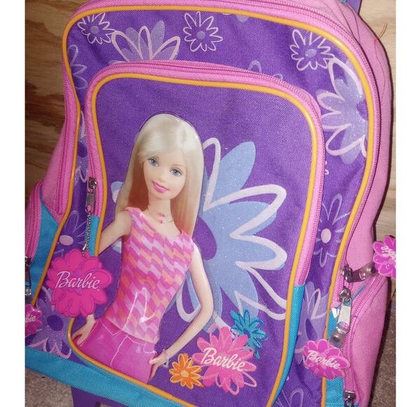 Vintage Mattel Barbie 2003 Rolling Backpack Suitcase - Picture 4 of 4